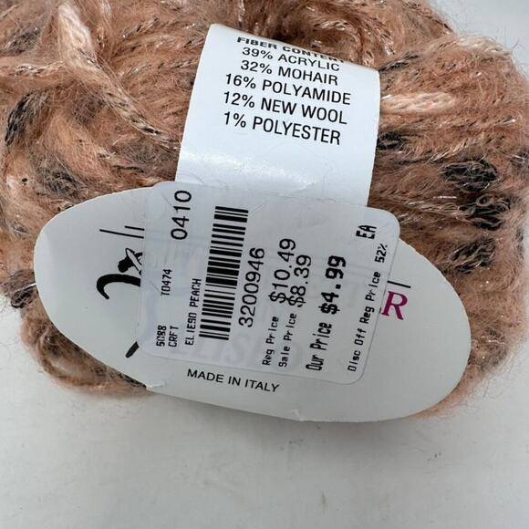 Trendsetter Yarns Eliseo Peach (Lot of 3 x 50 g Balls)‎ 32% Mohair Made in Italt - Picture 4 of 9